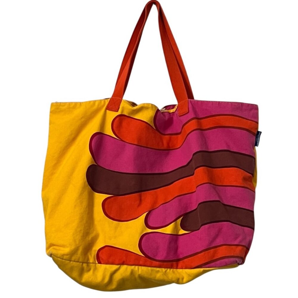 Marimekko for Target Colorful Floral Canvas Tote Bag Scandinavian Retro Large